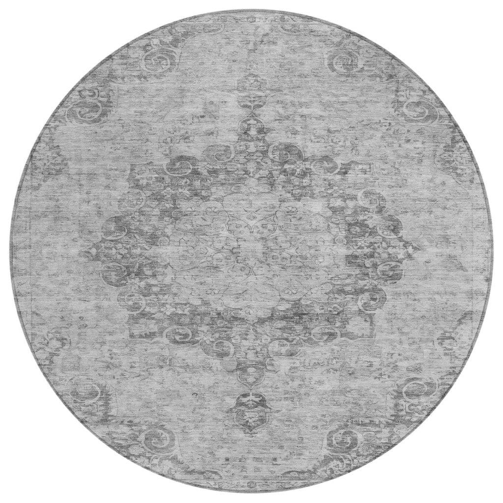 LOOMLAN Rugs Arienne Gray Washable Indoor-Outdoor Rug