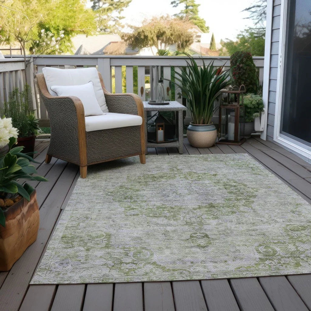 LOOMLAN Rugs Arienne Olive Washable Indoor-Outdoor Rug