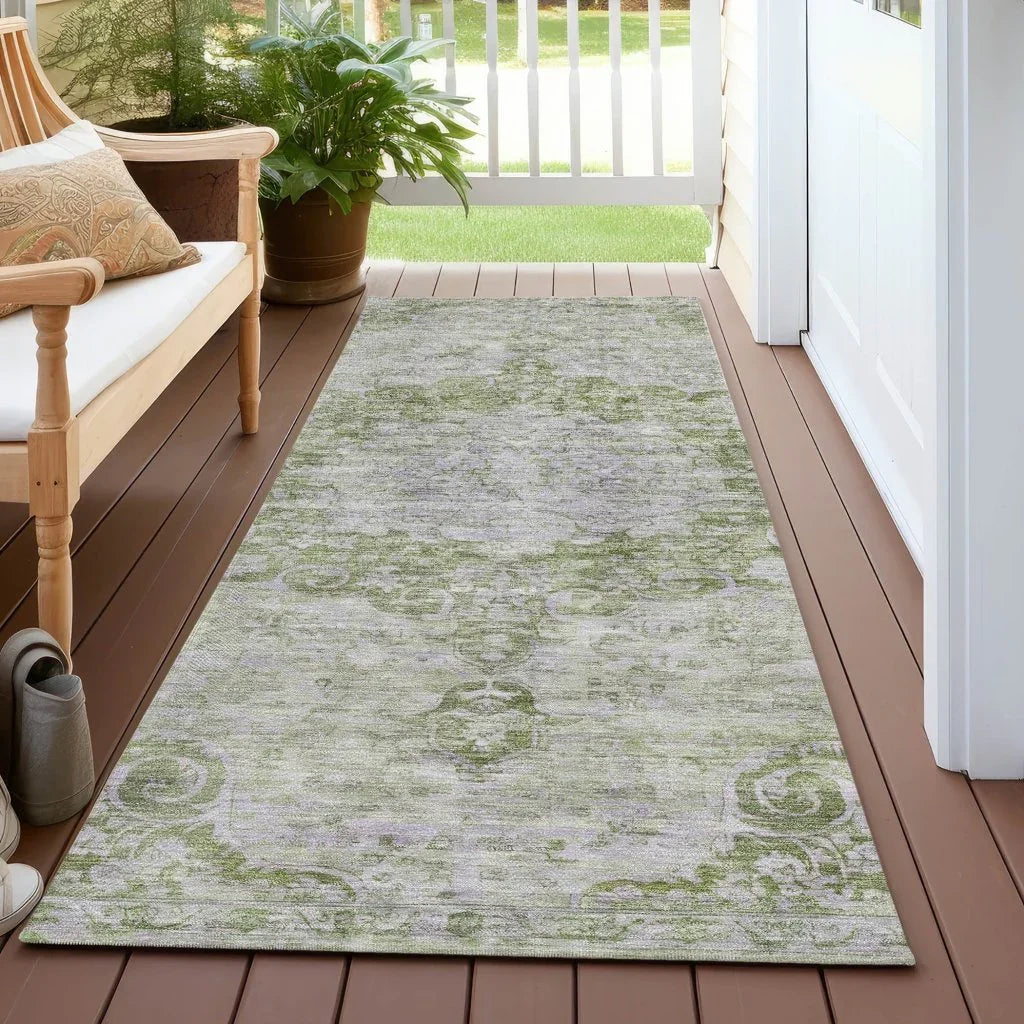 LOOMLAN Rugs Arienne Olive Washable Indoor-Outdoor Rug