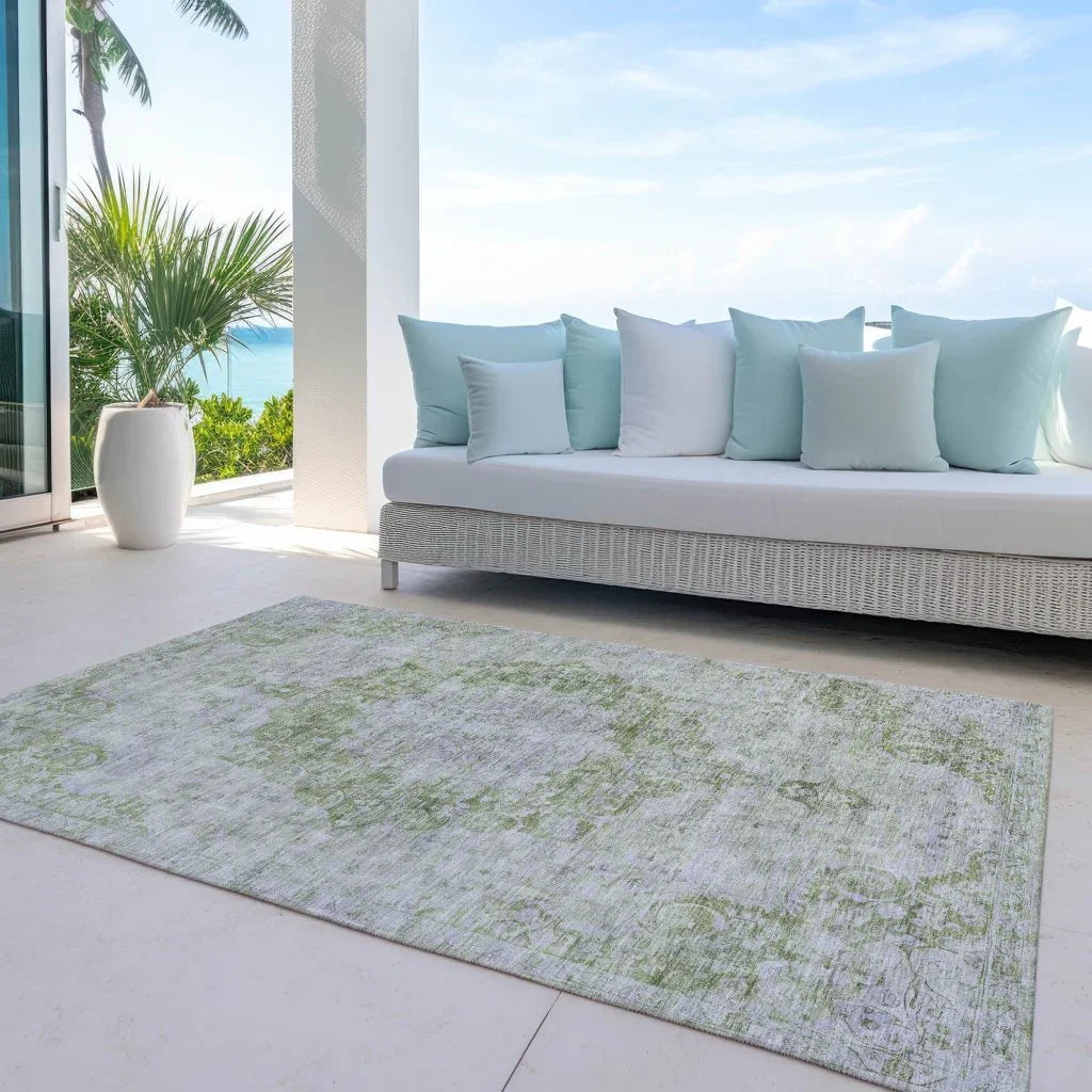 LOOMLAN Rugs Arienne Olive Washable Indoor-Outdoor Rug