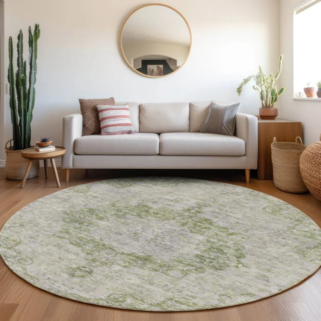 LOOMLAN Rugs Arienne Olive Washable Indoor-Outdoor Rug