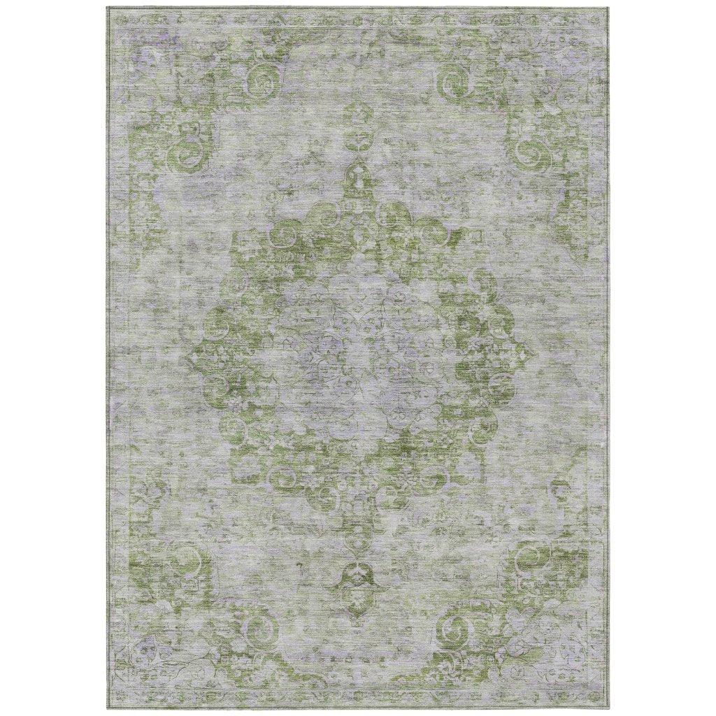 LOOMLAN Rugs Arienne Olive Washable Indoor-Outdoor Rug