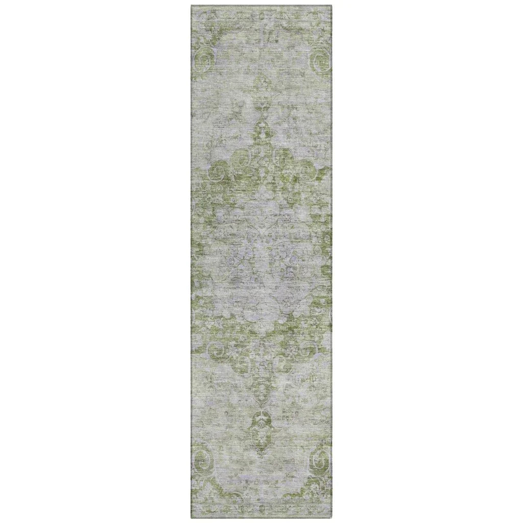 LOOMLAN Rugs Arienne Olive Washable Indoor-Outdoor Rug
