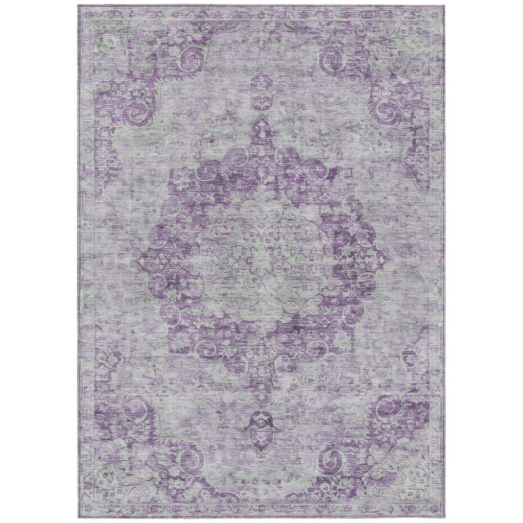 LOOMLAN Rugs Arienne Purple Washable Indoor-Outdoor Rug