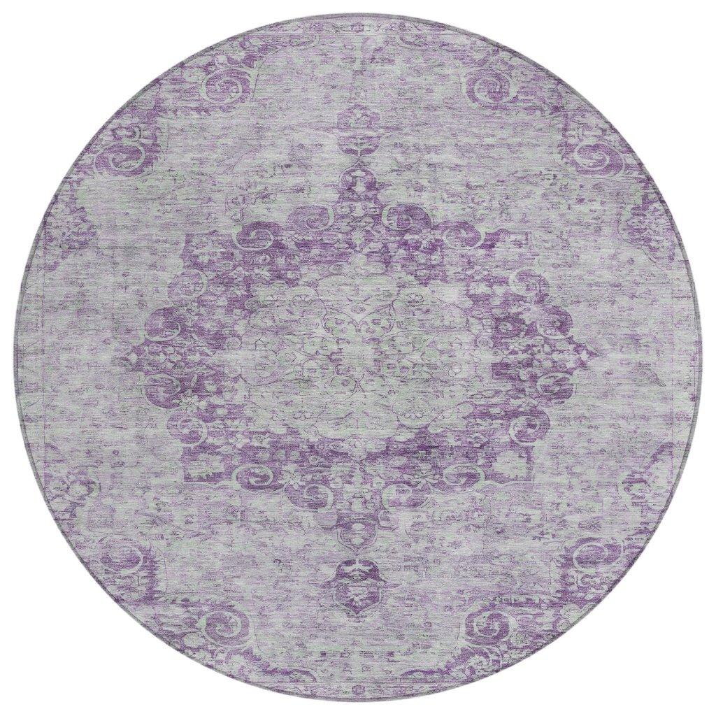 LOOMLAN Rugs Arienne Purple Washable Indoor-Outdoor Rug