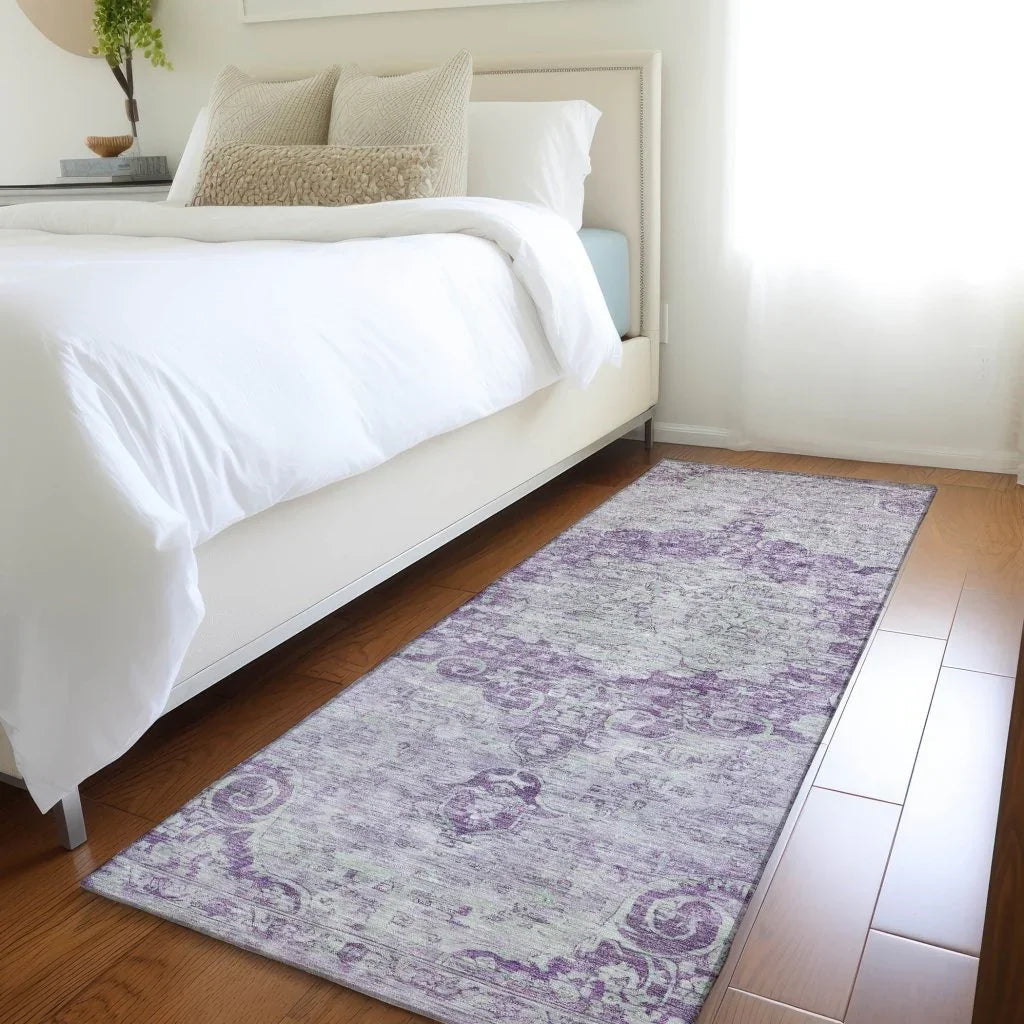 LOOMLAN Rugs Arienne Purple Washable Indoor-Outdoor Rug