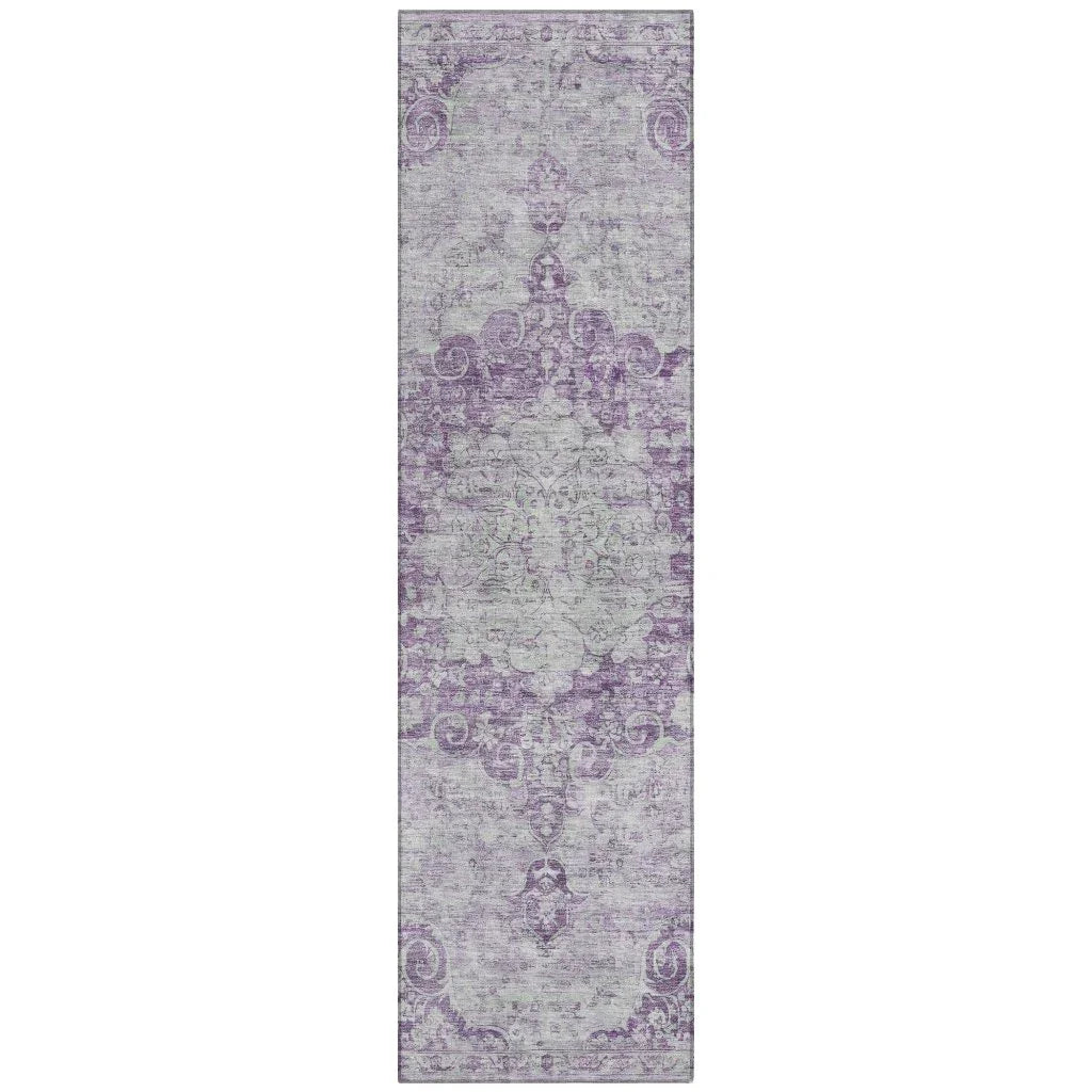LOOMLAN Rugs Arienne Purple Washable Indoor-Outdoor Rug