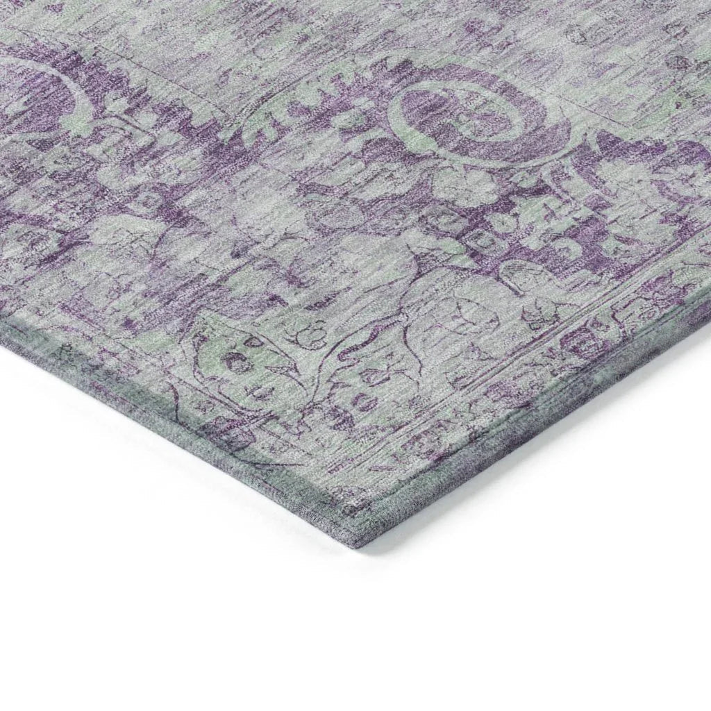 LOOMLAN Rugs Arienne Purple Washable Indoor-Outdoor Rug