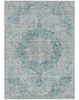 LOOMLAN Rugs Arienne Teal Washable Indoor-Outdoor Rug