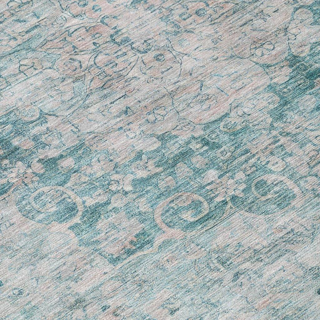 LOOMLAN Rugs Arienne Teal Washable Indoor-Outdoor Rug