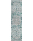 LOOMLAN Rugs Arienne Teal Washable Indoor-Outdoor Rug