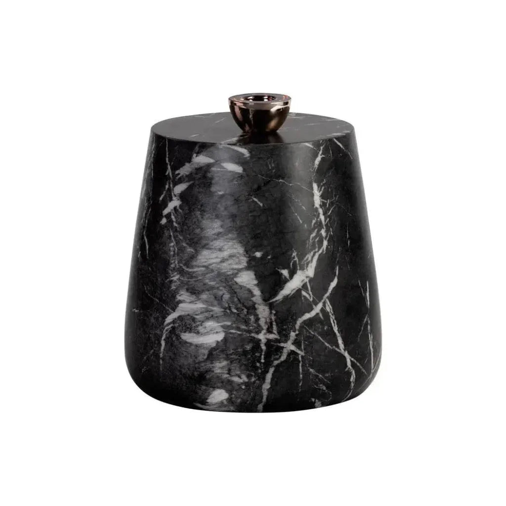 Aries Concrete Outdoor Round End Table - LOOMLAN - SUNPAN - Outdoor Side Tables