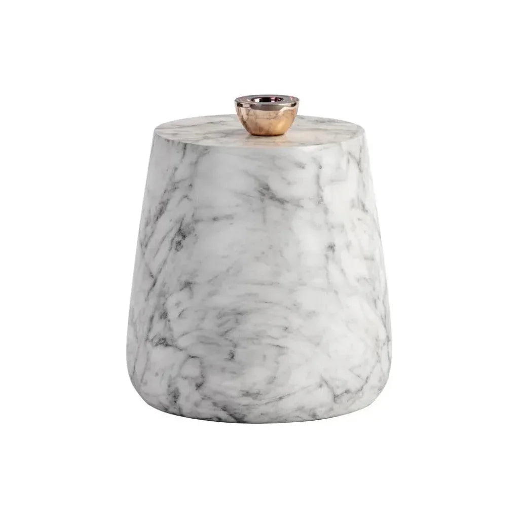 Aries Concrete Outdoor Round End Table - LOOMLAN - SUNPAN - Outdoor Side Tables