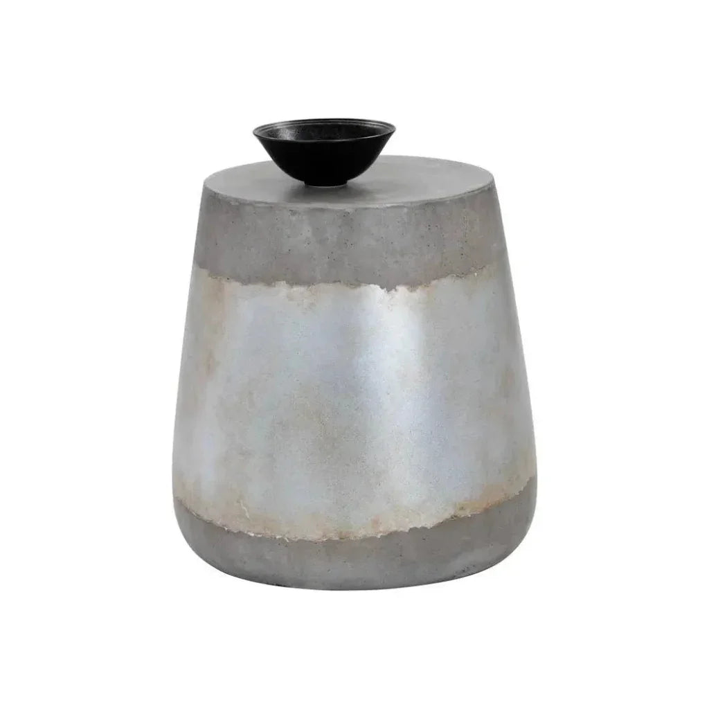 Aries Concrete Outdoor Round End Table - LOOMLAN - SUNPAN - Outdoor Side Tables