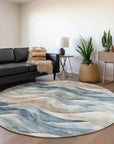 LOOMLAN Rugs Arionelle Blue Washable Indoor-Outdoor Rug