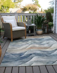 LOOMLAN Rugs Arionelle Blue Washable Indoor-Outdoor Rug