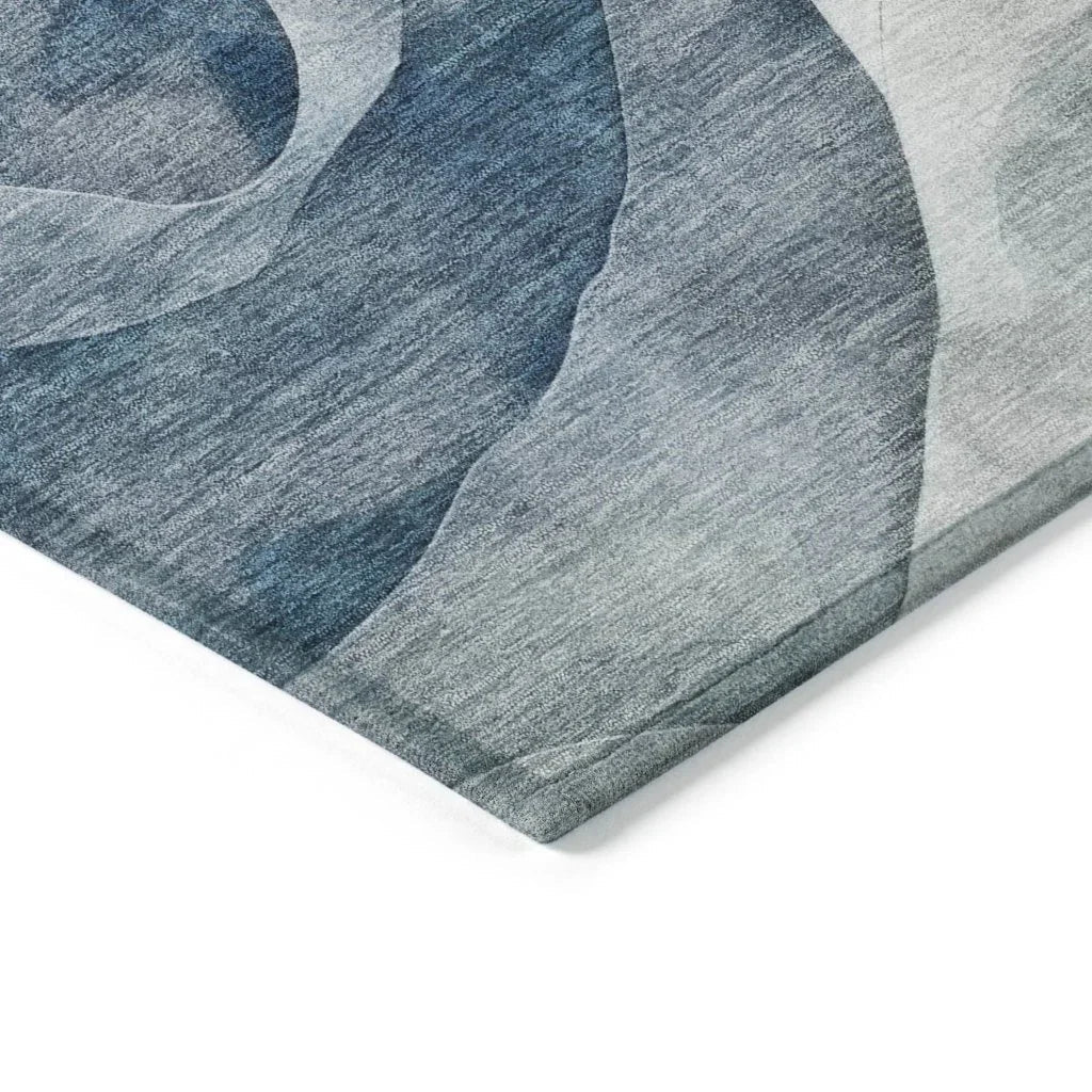 LOOMLAN Rugs Arionelle Blue Washable Indoor-Outdoor Rug