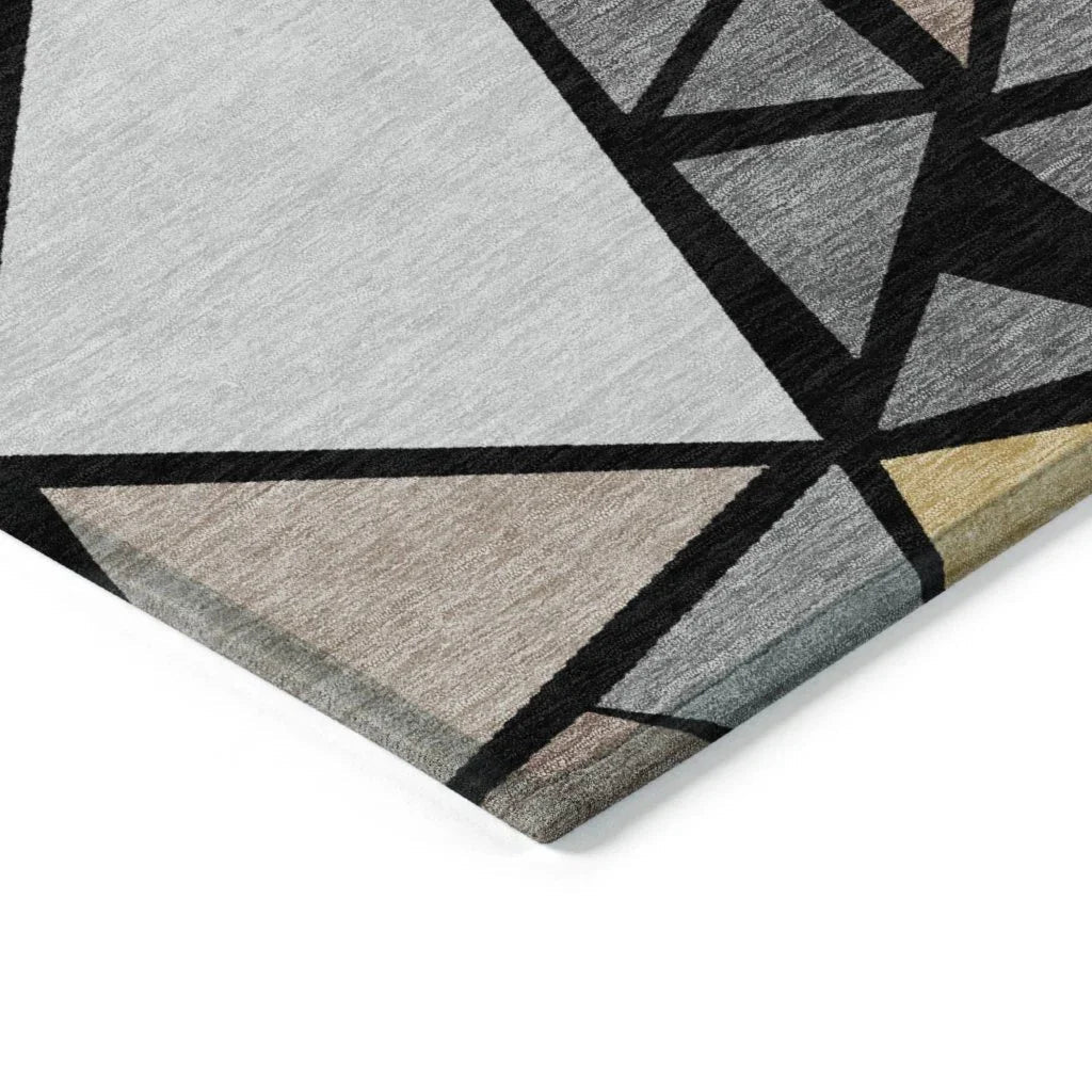 LOOMLAN Rugs Aristea Black Washable Indoor-Outdoor Rug