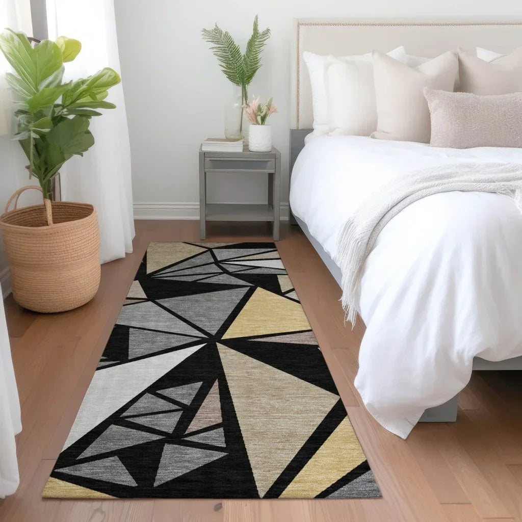 LOOMLAN Rugs Aristea Black Washable Indoor-Outdoor Rug