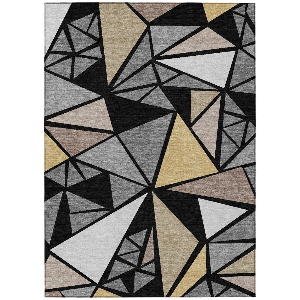 LOOMLAN Rugs Aristea Black Washable Indoor-Outdoor Rug
