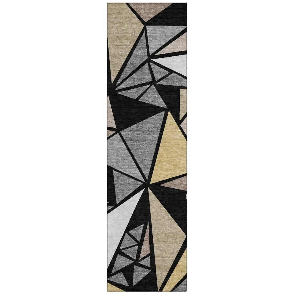LOOMLAN Rugs Aristea Black Washable Indoor-Outdoor Rug