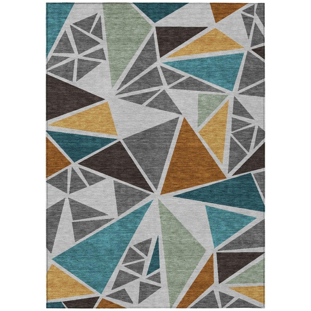 LOOMLAN Rugs Aristea Gray Washable Indoor-Outdoor Rug