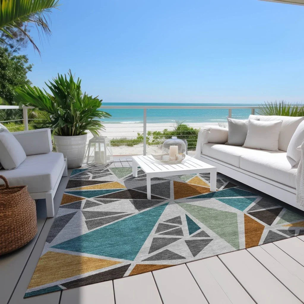 LOOMLAN Rugs Aristea Gray Washable Indoor-Outdoor Rug