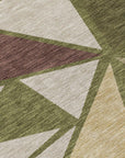 LOOMLAN Rugs Aristea Green Washable Indoor-Outdoor Rug