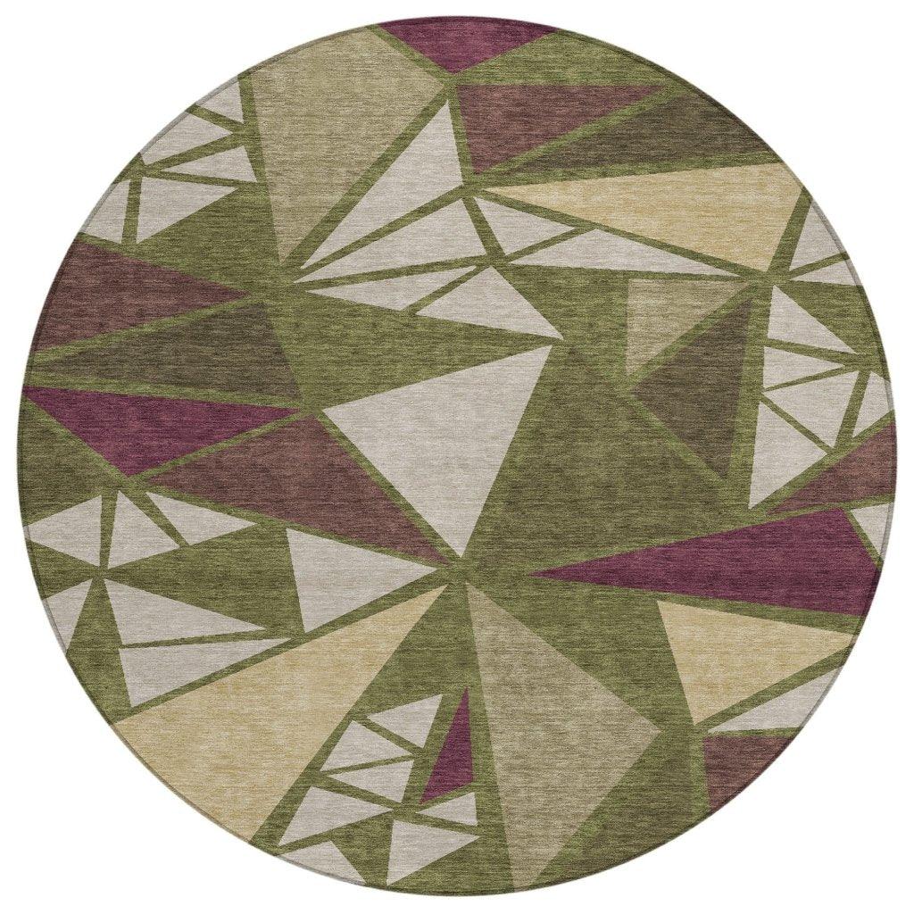 LOOMLAN Rugs Aristea Green Washable Indoor-Outdoor Rug