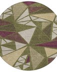 LOOMLAN Rugs Aristea Green Washable Indoor-Outdoor Rug