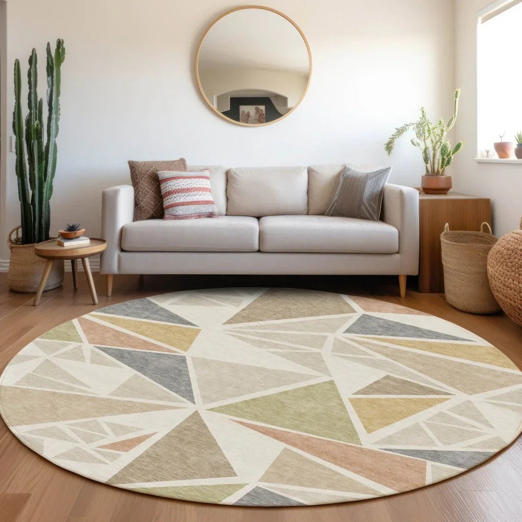 LOOMLAN Rugs Aristea Ivory Washable Indoor-Outdoor Rug