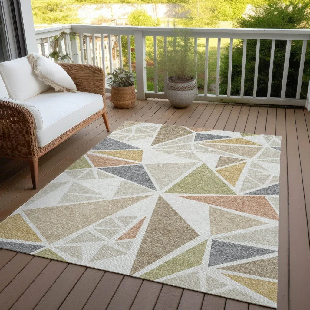 LOOMLAN Rugs Aristea Ivory Washable Indoor-Outdoor Rug