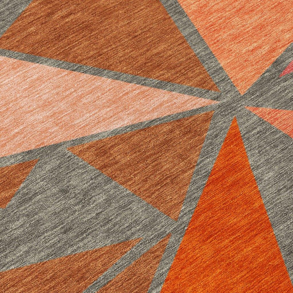 LOOMLAN Rugs Aristea Orange Washable Indoor-Outdoor Rug
