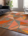 LOOMLAN Rugs Aristea Orange Washable Indoor-Outdoor Rug