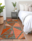 LOOMLAN Rugs Aristea Orange Washable Indoor-Outdoor Rug