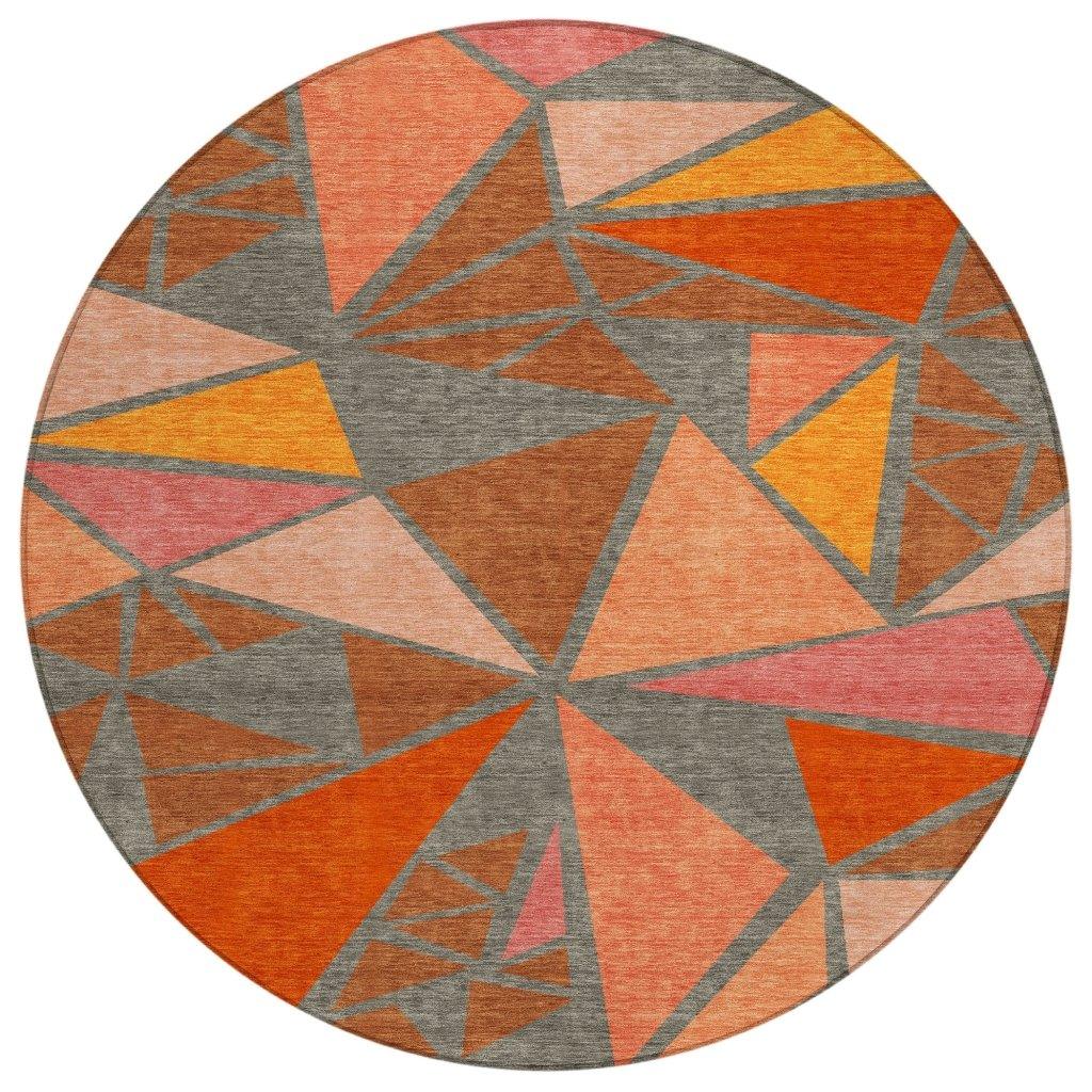LOOMLAN Rugs Aristea Orange Washable Indoor-Outdoor Rug