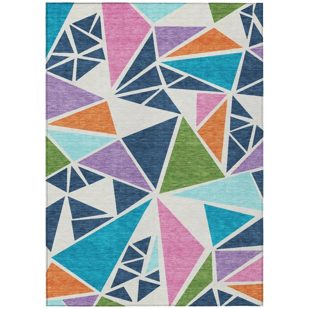 LOOMLAN Rugs Aristea White Washable Indoor-Outdoor Rug