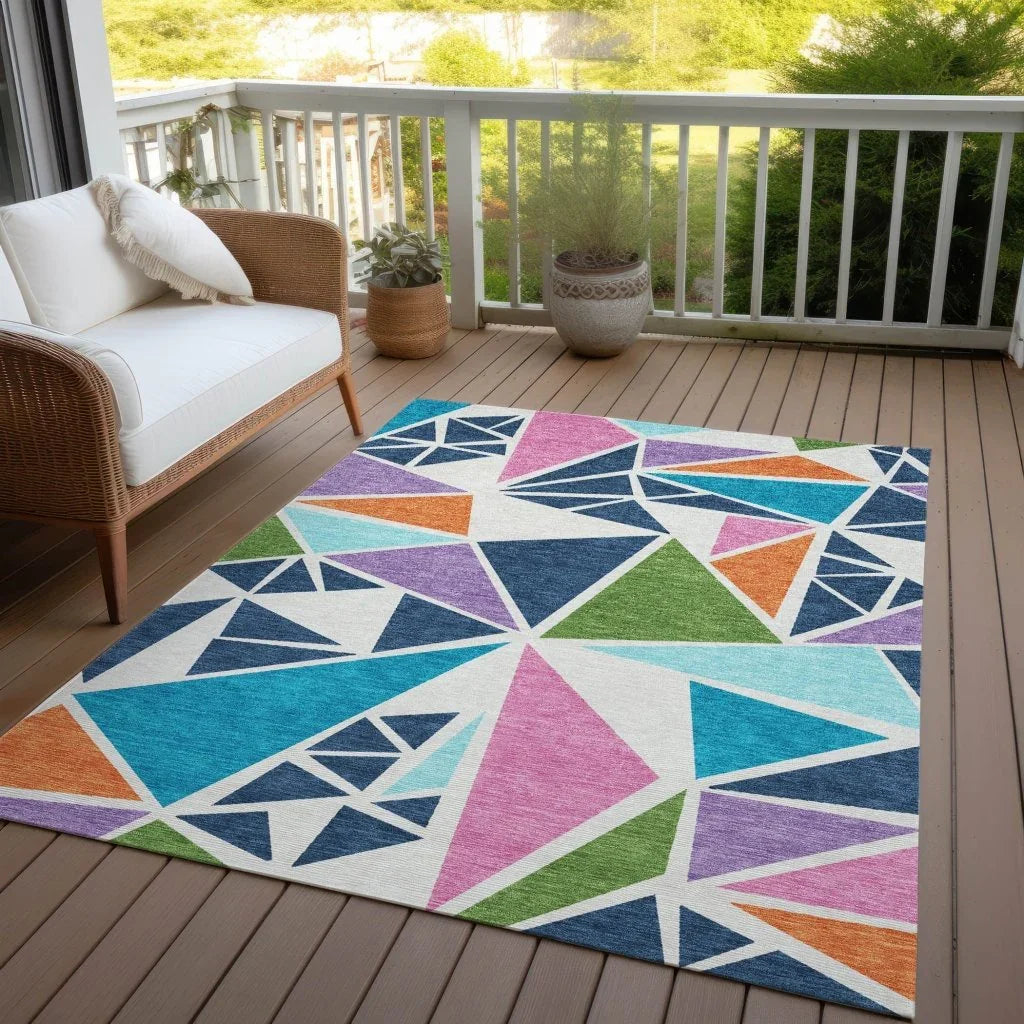 LOOMLAN Rugs Aristea White Washable Indoor-Outdoor Rug