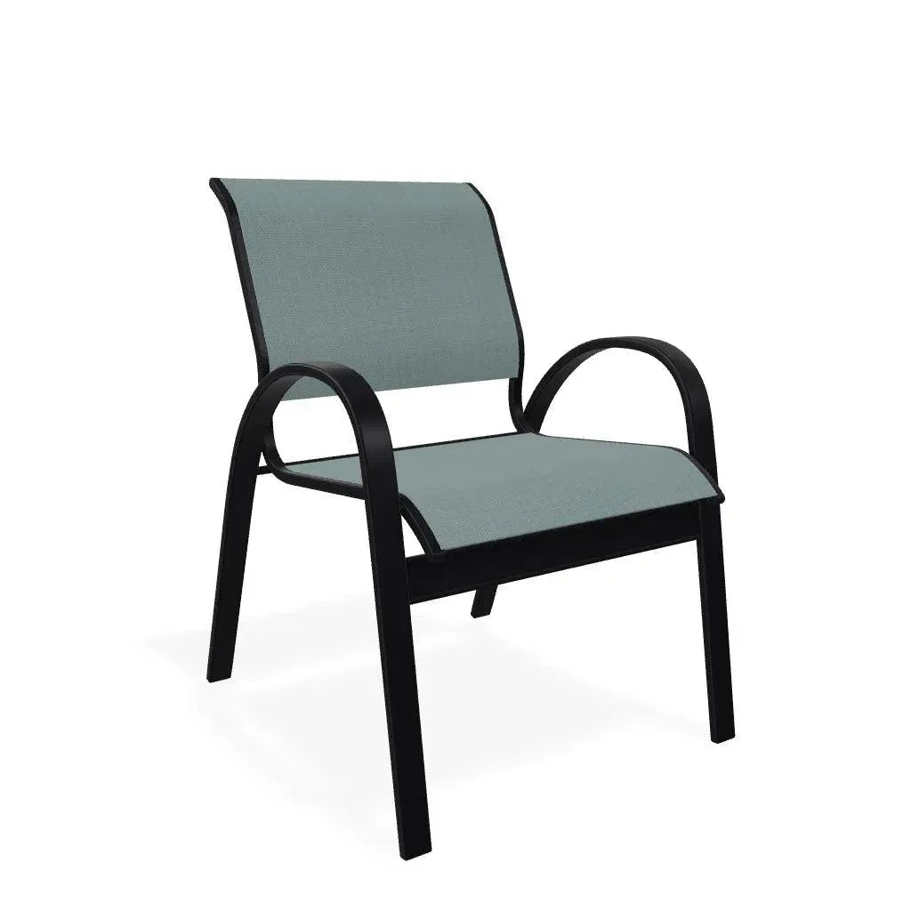 Aruba II Durable Sling Dining Stacking Cafe Chair - LOOMLAN - Telescope - Outdoor Accent Chairs