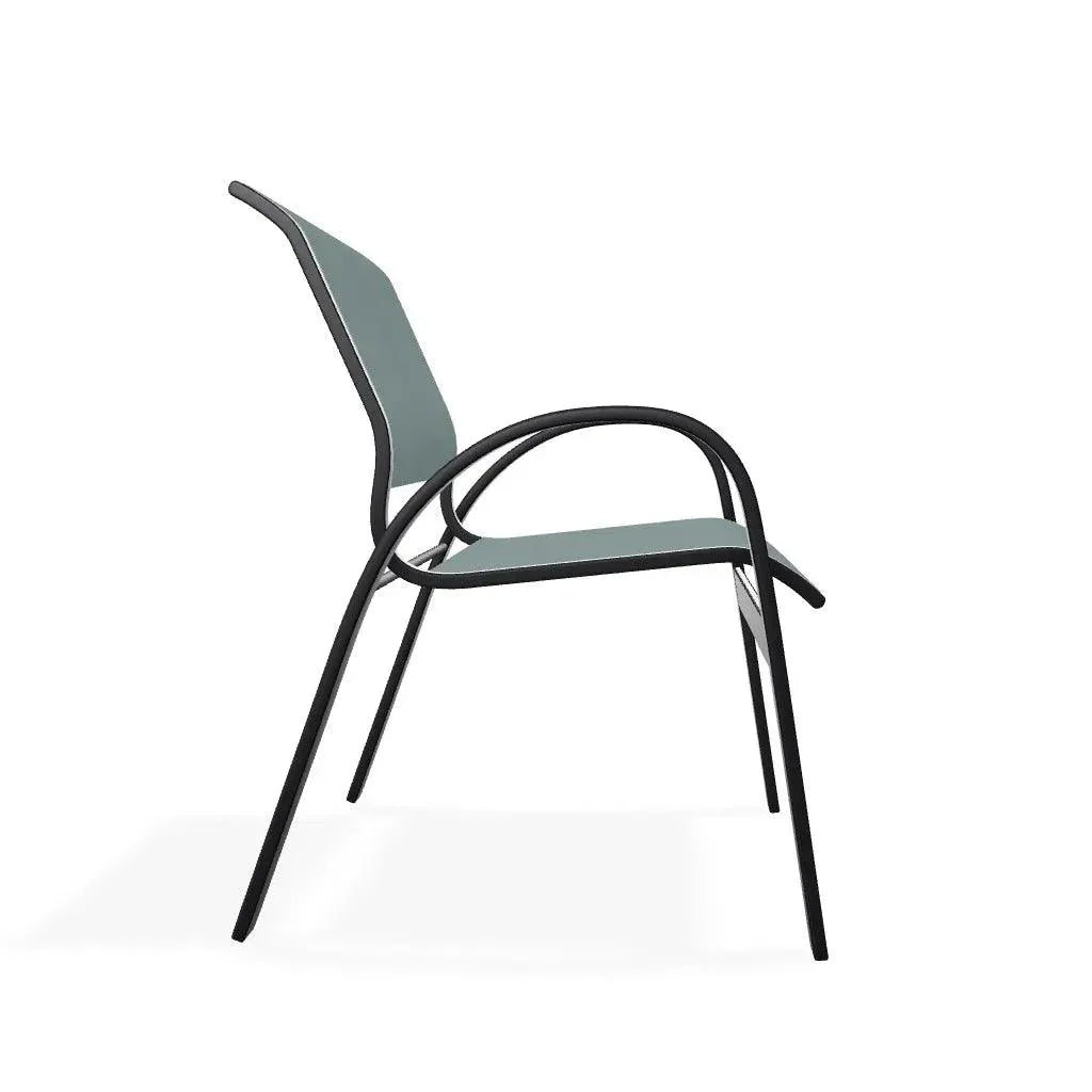 Aruba II Durable Sling Dining Stacking Cafe Chair - LOOMLAN - Telescope - Outdoor Accent Chairs