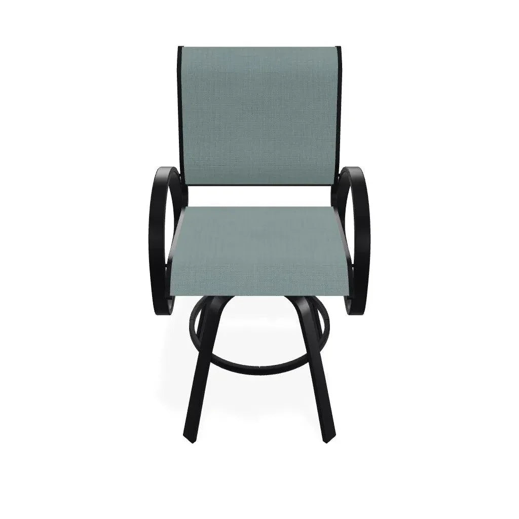 Aruba II Sling Bar Height Swivel Cafe Chair - LOOMLAN - Telescope - Outdoor Accent Chairs