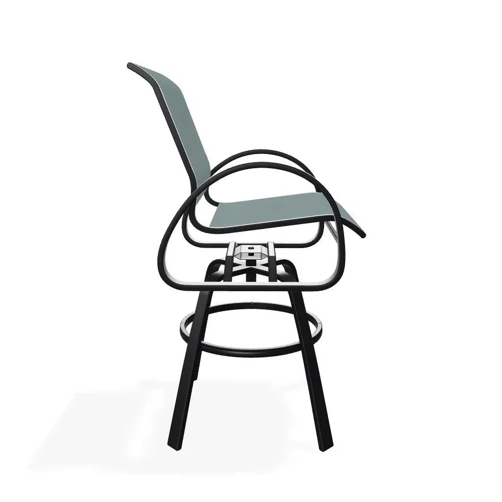 Aruba II Sling Bar Height Swivel Cafe Chair - LOOMLAN - Telescope - Outdoor Accent Chairs