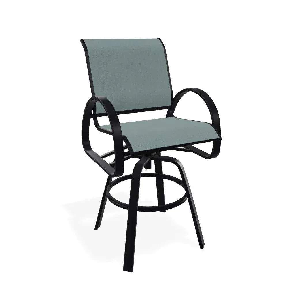 Aruba II Sling Bar Height Swivel Cafe Chair - LOOMLAN - Telescope - Outdoor Accent Chairs