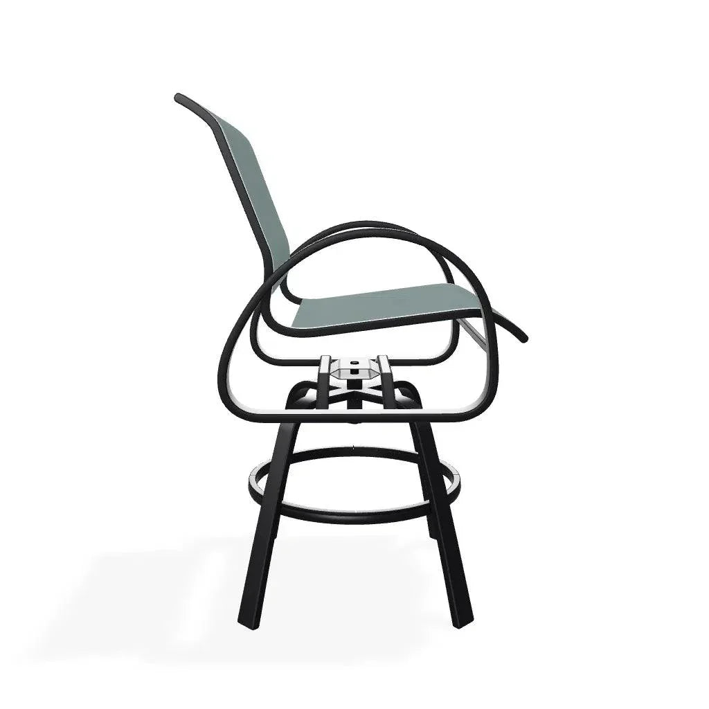 Aruba II Sling Dining Height Stacking Cafe Chair - LOOMLAN - Telescope - Outdoor Accent Chairs