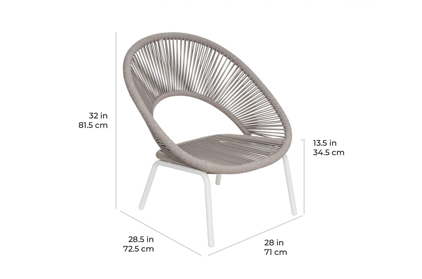 Ionian Lounge Chair - White Outdoor Accent Chair