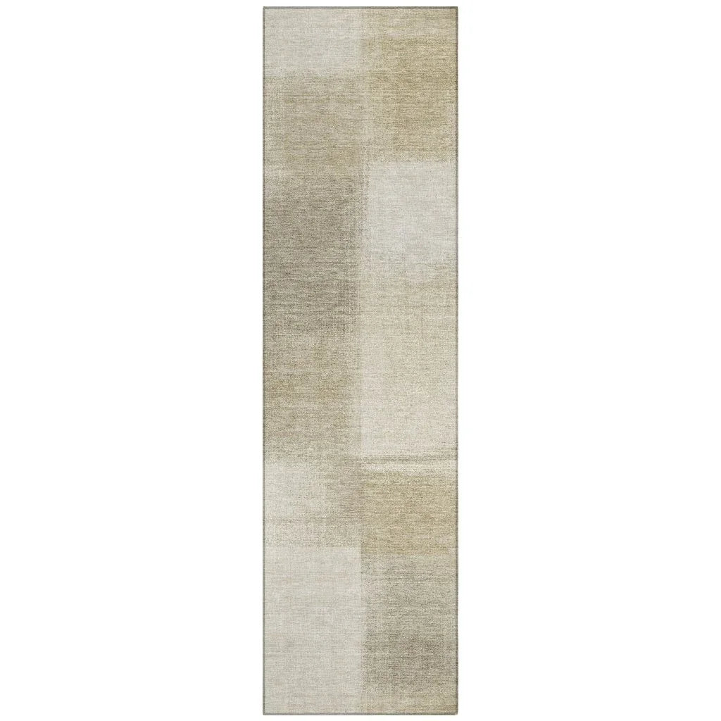 LOOMLAN Rugs Asha Brown Washable Indoor-Outdoor Rug