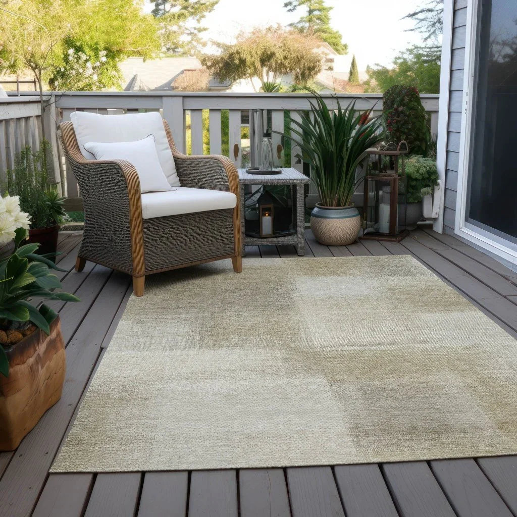 LOOMLAN Rugs Asha Brown Washable Indoor-Outdoor Rug