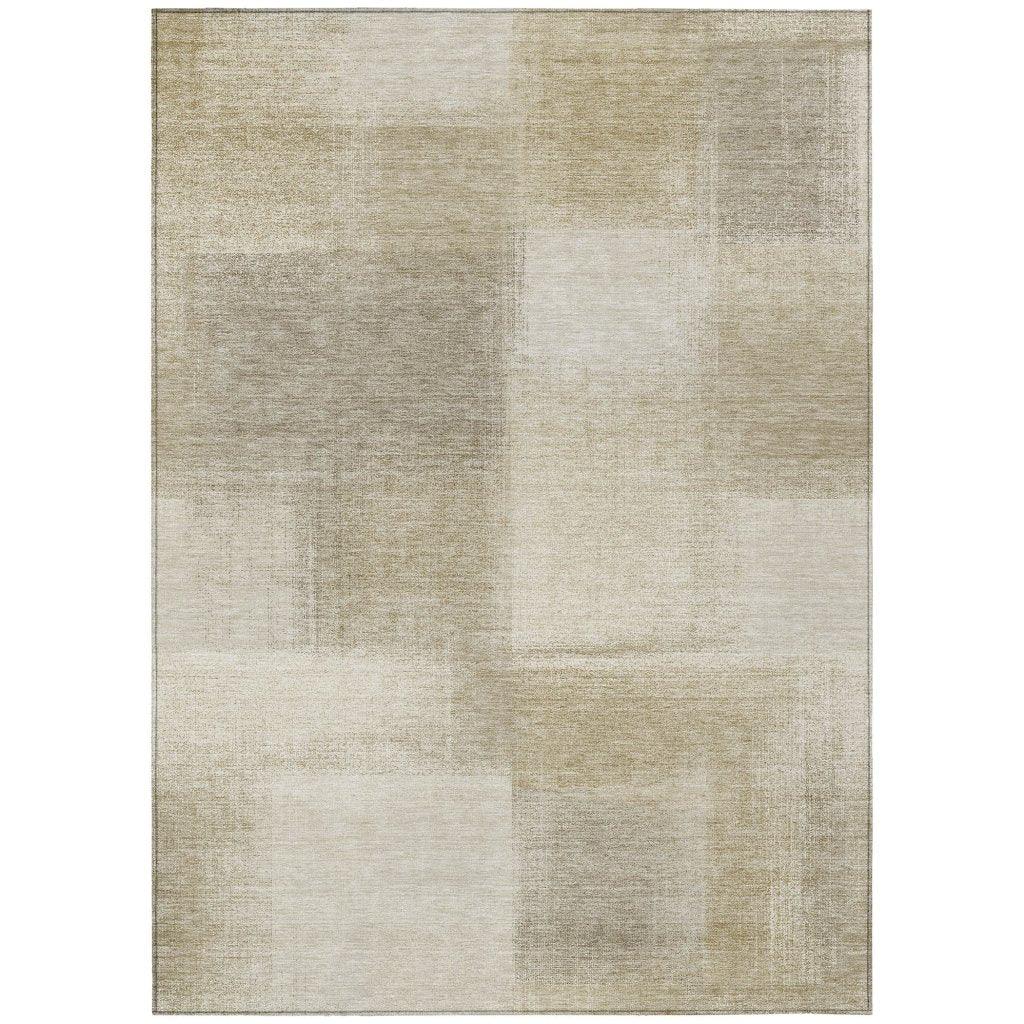 LOOMLAN Rugs Asha Brown Washable Indoor-Outdoor Rug