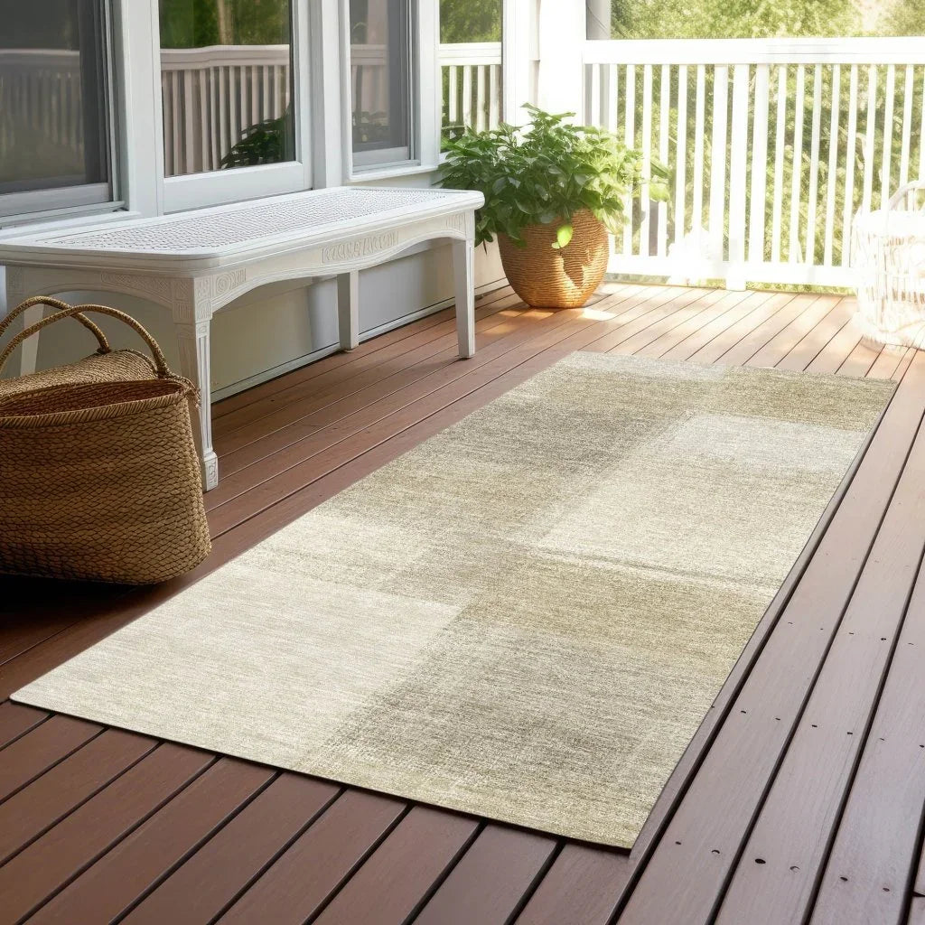 LOOMLAN Rugs Asha Brown Washable Indoor-Outdoor Rug
