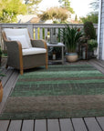 LOOMLAN Rugs Ashuryn Green Washable Indoor-Outdoor Rug